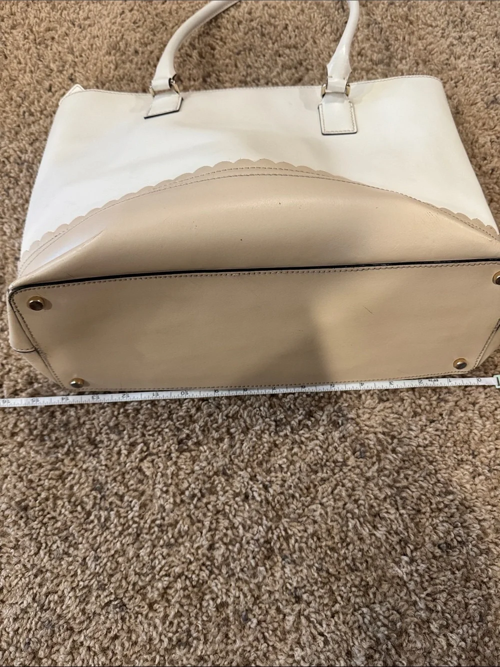 kate spade Cream and Beige Two-Tone Leather Tote